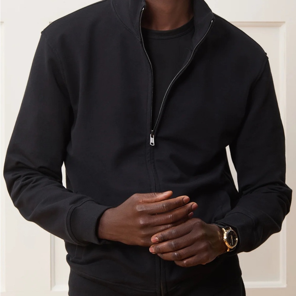 TODD SNYDER TRAVEL TERRY FULL-ZIP TRACK JACKET